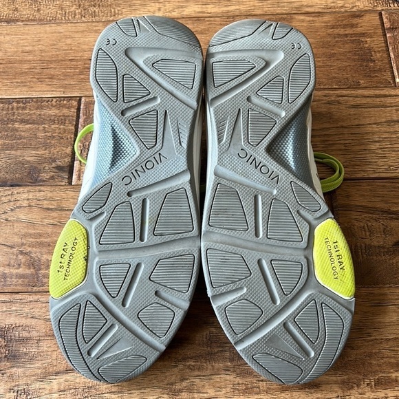 Vionic Venture Walking Sneakers Orthotic Comfort Shoes Silver & Chartreuse Sz 10 - Picture 11 of 12